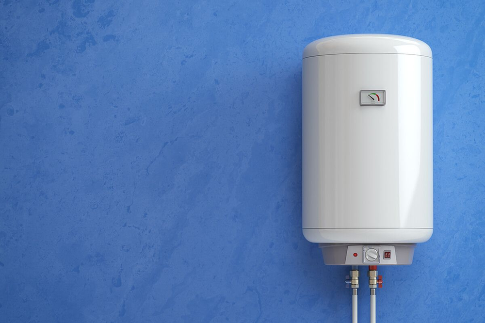 water heater on a blue background